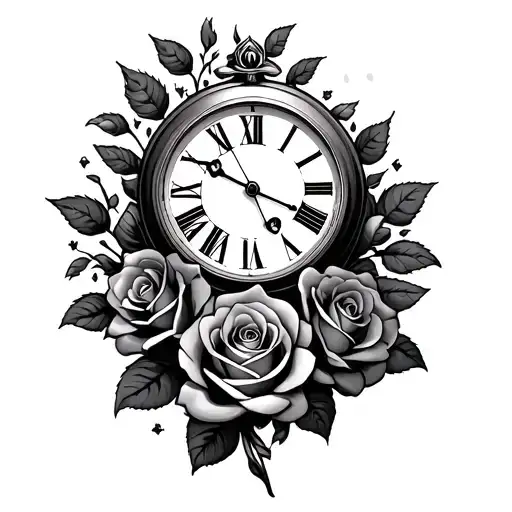Clock And Roses
