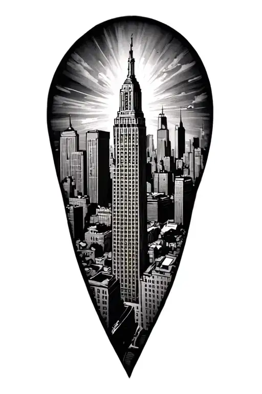 Silhouette Of New York City Skyline For A Tattoo Design