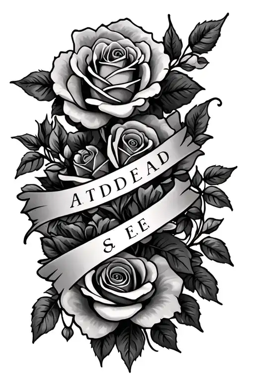 Names Incorporated Within Roses And Vines Wrapped