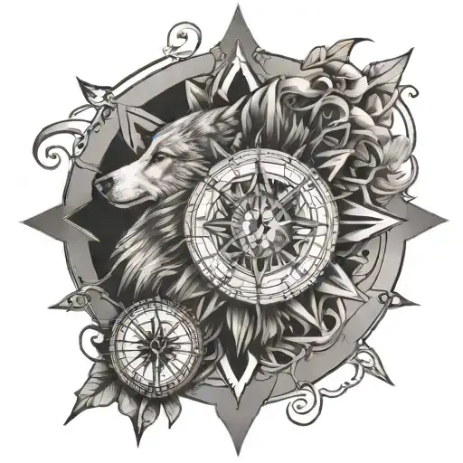 Wolf Compass Rose