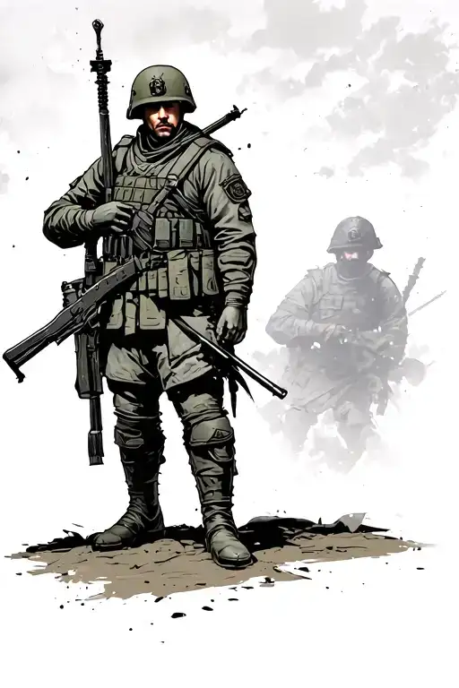 Military Infantry Warrior Standing