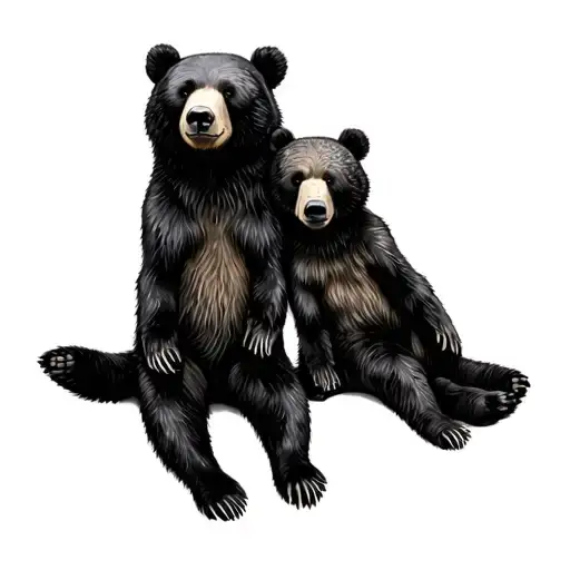 Mother Daughter Floral Bears Sitting