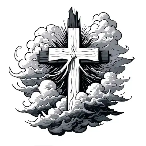 Psalm 144 With A Cross And Clouds