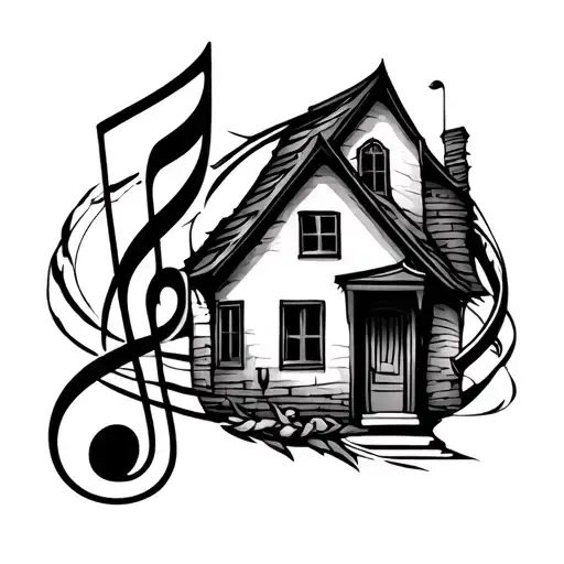 House Music Note Intertwined