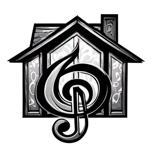 House Music Note Intertwined