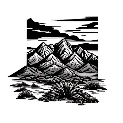 Arizona Desert With 4 Peaks