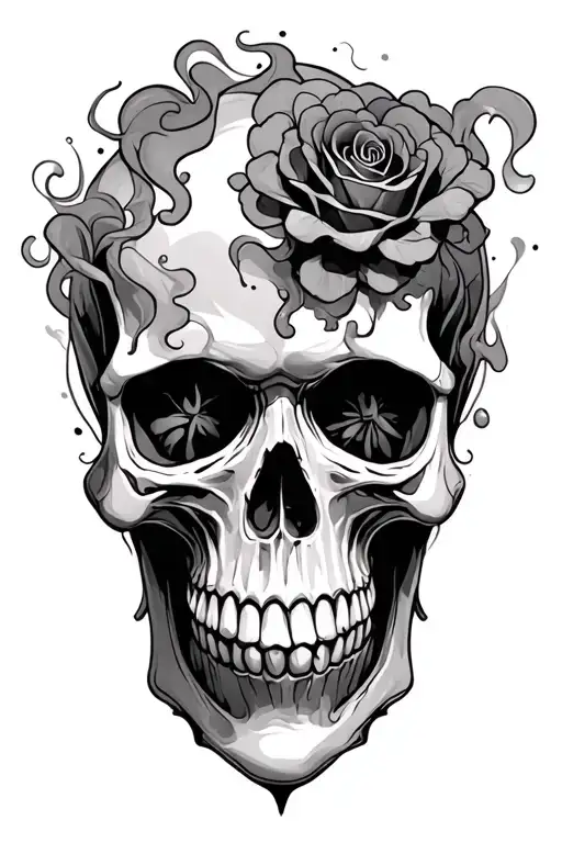 Emo Skull With Smoke