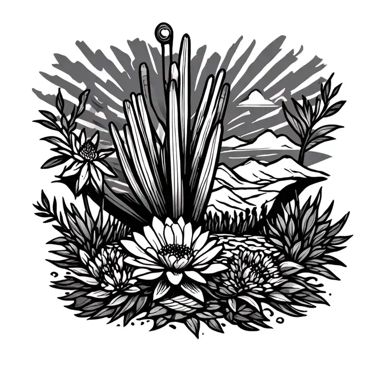 Arizona Theme Boho Linework Design