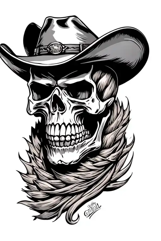 Arizona Deser Wild West Cowboy Skull
