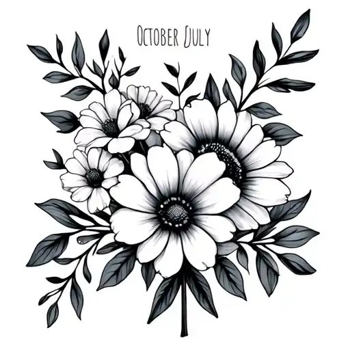 October And July Birth Flower Bouquet
