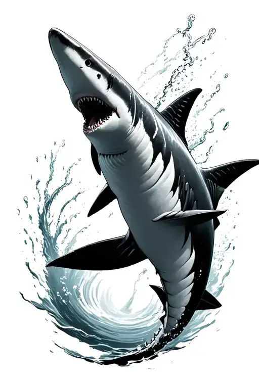 Shark From Above Swimming Upwards