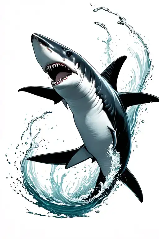 Shark From Above Swimming Upwards