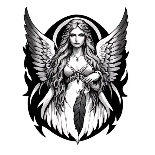 Freyja Goddess With Wings Feather