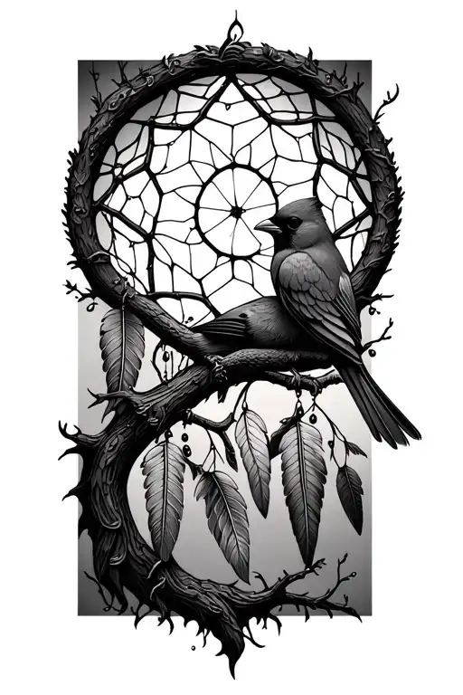 Tree Of Life Dream Catcher With Cardinal Holding
