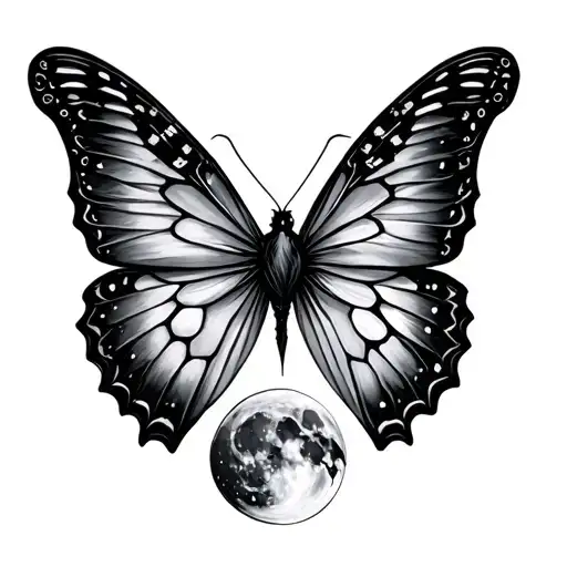 Butter Fly And Moon