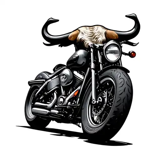 Bull Harley Davidson Motorcycle