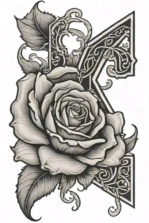 The Letters K B In A Rose Intertwined