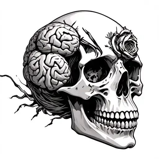 Skull With Opening Living Brains