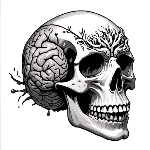 Skull With Opening Living Brains