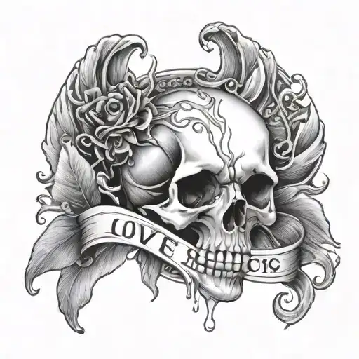 Bleeding Heart An Skull That Says Love Is The Death Of Peace Of Mind