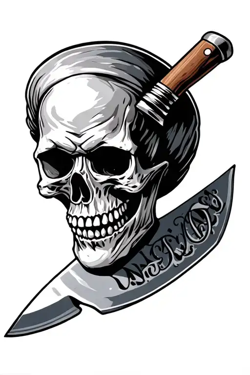 Merchant Navy Cook Knife Woth Skull