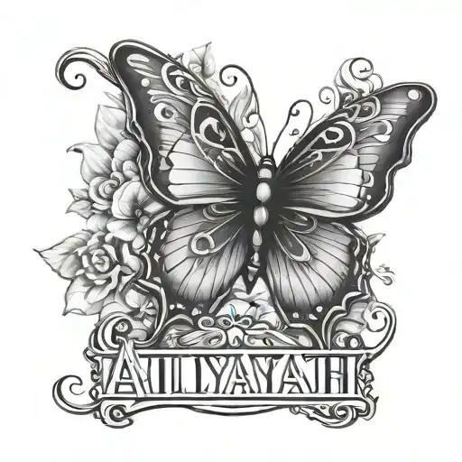 Aaliyah Name With A Little Butterfly