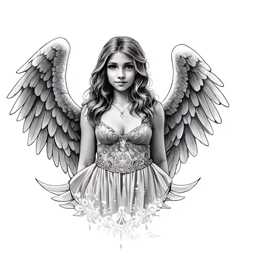 In Memory Of My Daughter Kaylee With Wings Protecting Over Her Older Sisters Cassandra And Ashley