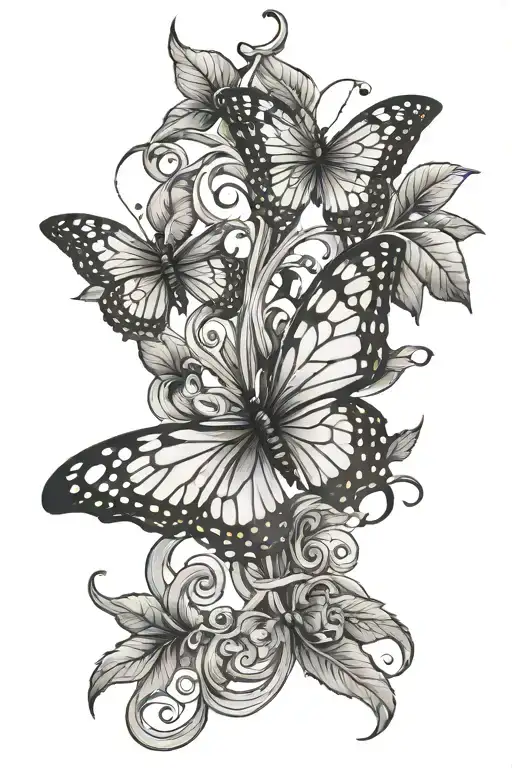 Vines Wrapped Around Arm With Butterfly Emerging