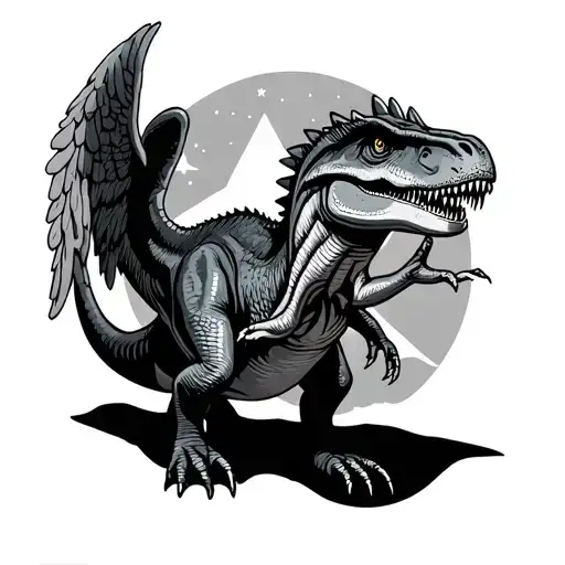 Dinosaur With Angel Star