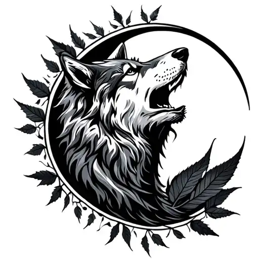 Wolf Howl Leaf Moon