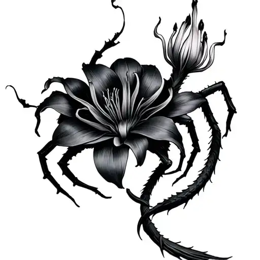 Japanise Dragon Wrapped Round Spider Lily