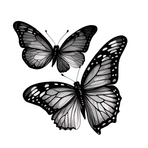 3 Butterflies Flying In A Line