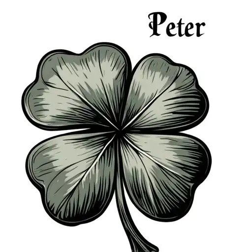Simple 3 Leaf Clover With The Name Peter In The Stem