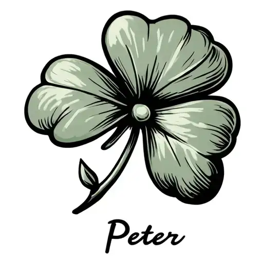 Simple 3 Leaf Clover With The Name Peter On The Stem