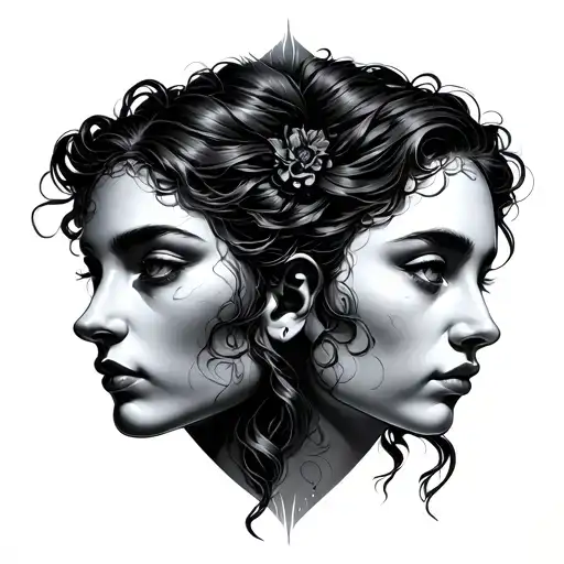 Gemini Face Twins Mixed