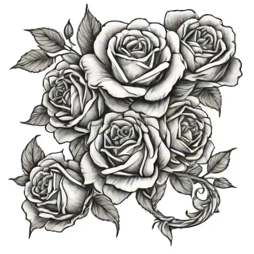 5 Roses And 1 Carnation