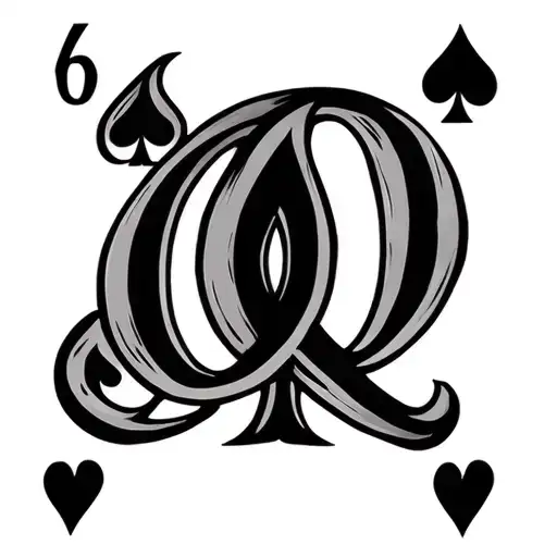 Spades Symbol With The Word Q In It