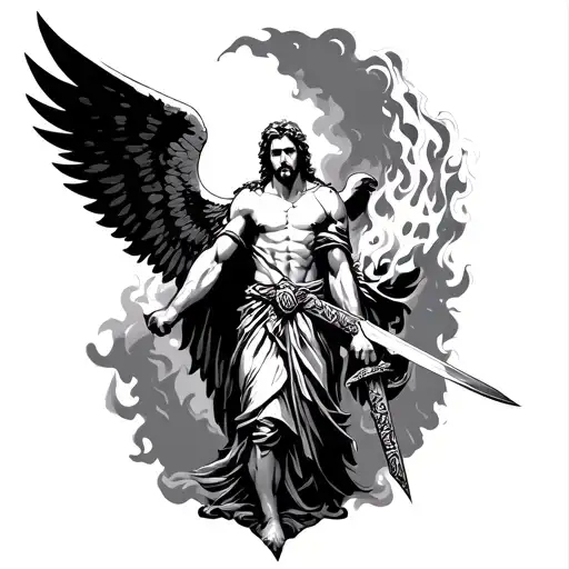 Archangel Michael With A Flaming Sword