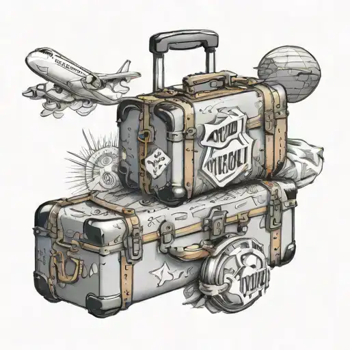 Travel Suitcase Covered In Travel