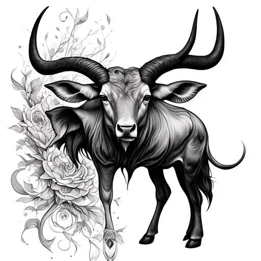 Taurus And Gemini Combined Fine Line Tattoo Design