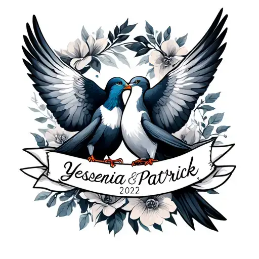 For A Married Couple Yessenia And Patrick Married On 2022 Doves And Names With Date Included