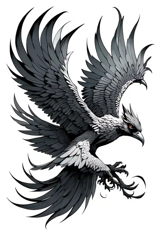 Phoenix Bird That Looks Like A Quetzl Bird Flying