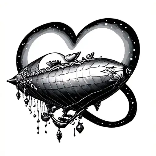 Zeppelin With Heart Infinity Sign