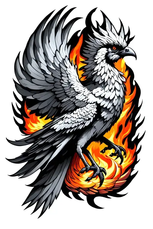 Phoenix Bird On Fire That Looks Like A Quetzl Bird Flying