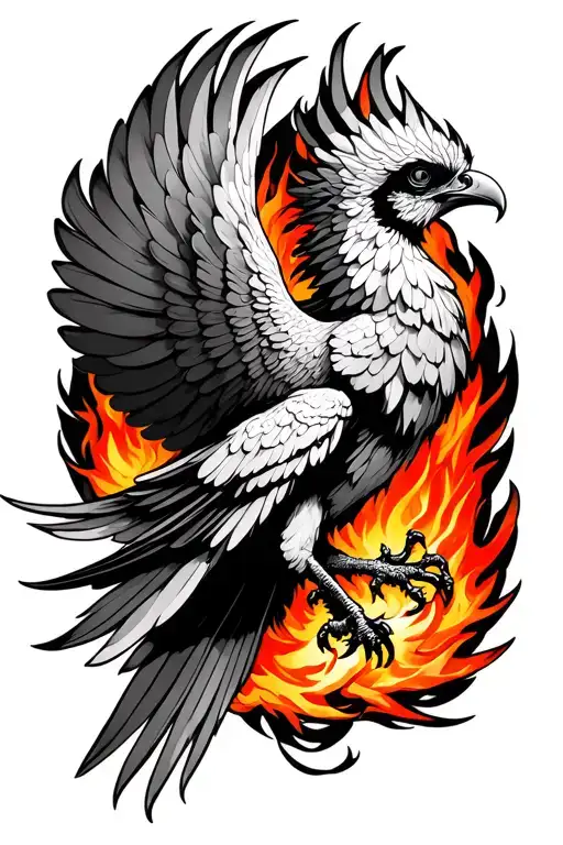 Phoenix Bird On Fire That Looks Like A Quetzl Bird Flying