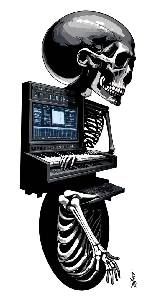 Skeleton Playing Radioactive Moog Synthesizer That Creates Xrays