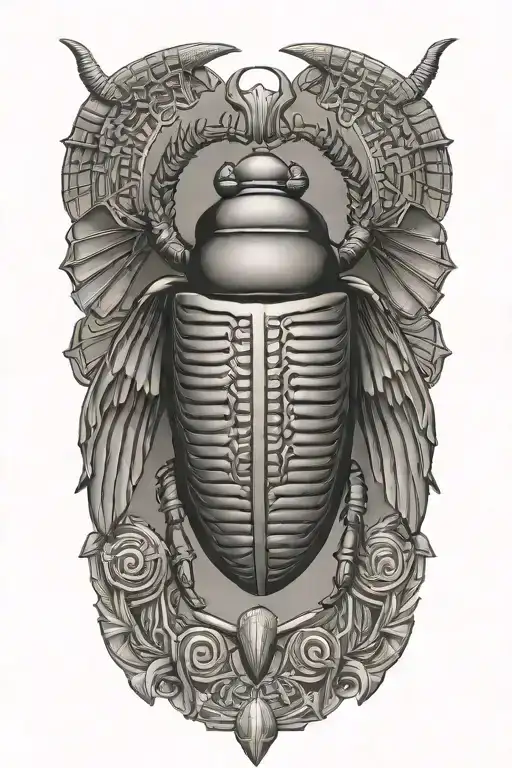 Egyption Goddess Scarab Beetle Pyramid
