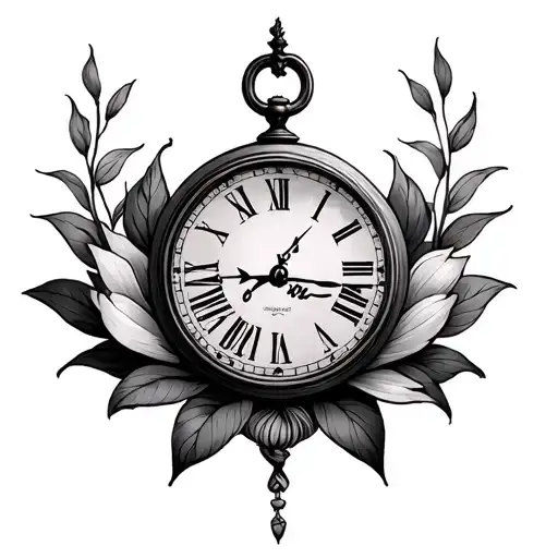 Libra Scale Clock Flower Surrounded