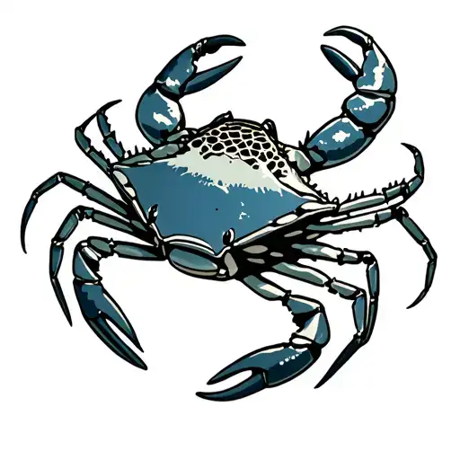 A Maryland Blue Crab In A Net
