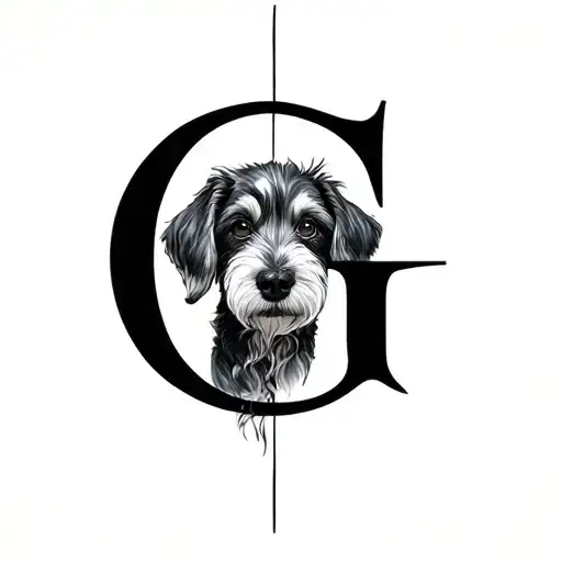 Letter G And Minimalist Dog